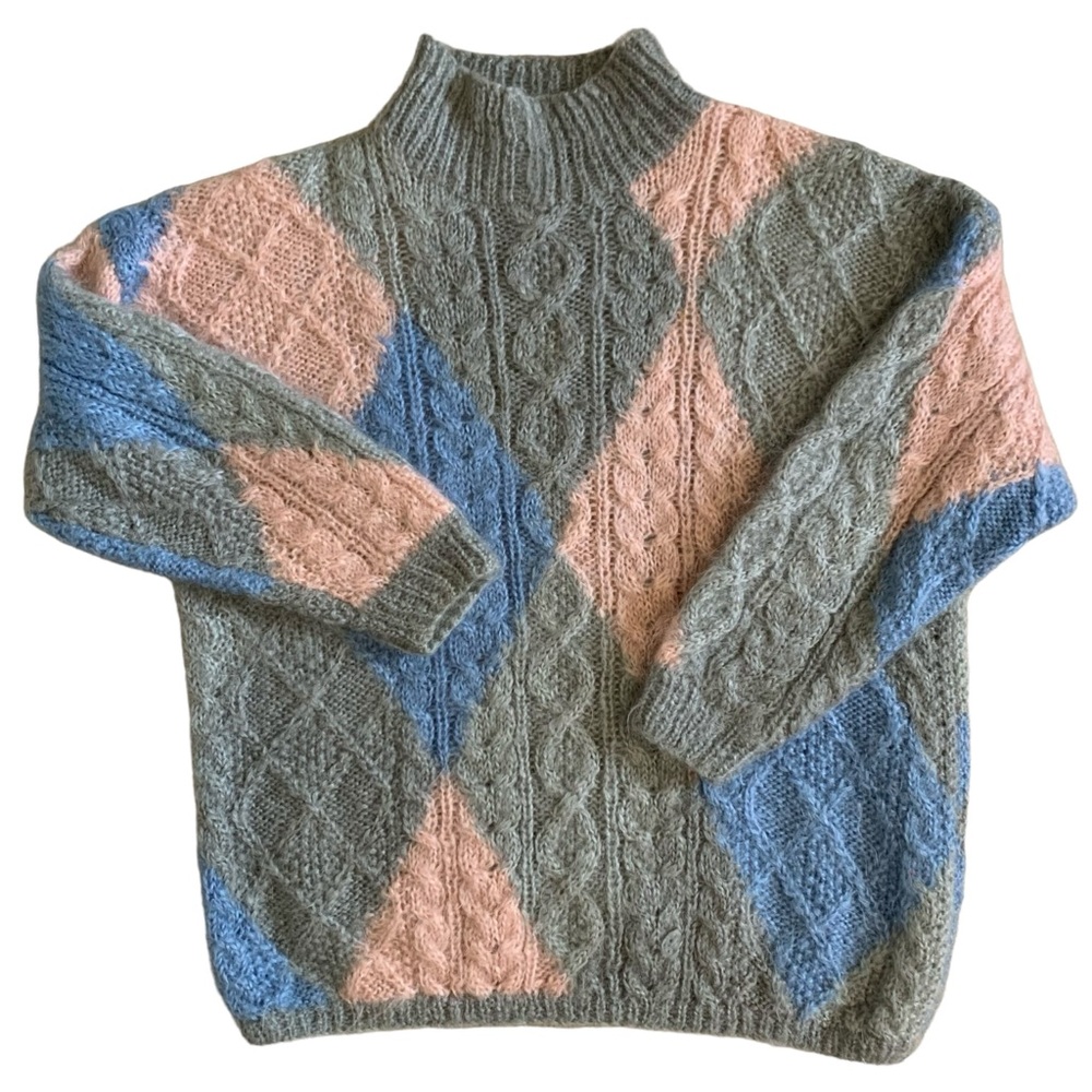 Vintage Classiques Mohair Acrylic Fuzzy Colorful Sweater 80s 1980s